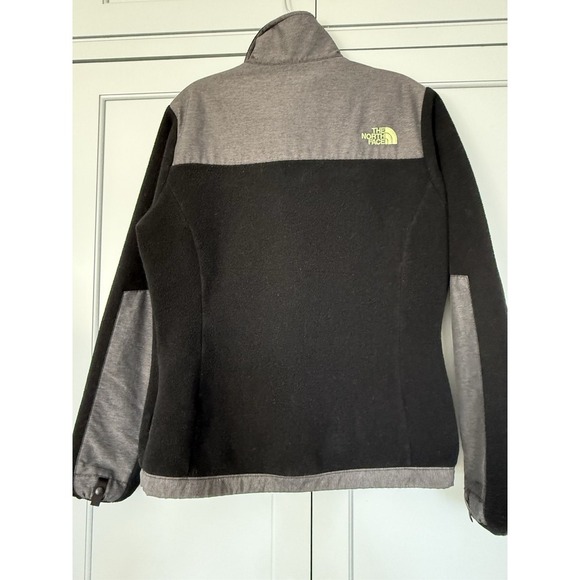 THE NORTH FACE DENALI JACKET WOMEN'S Small Black Fluorescent Green‎ Heather - Picture 3 of 7
